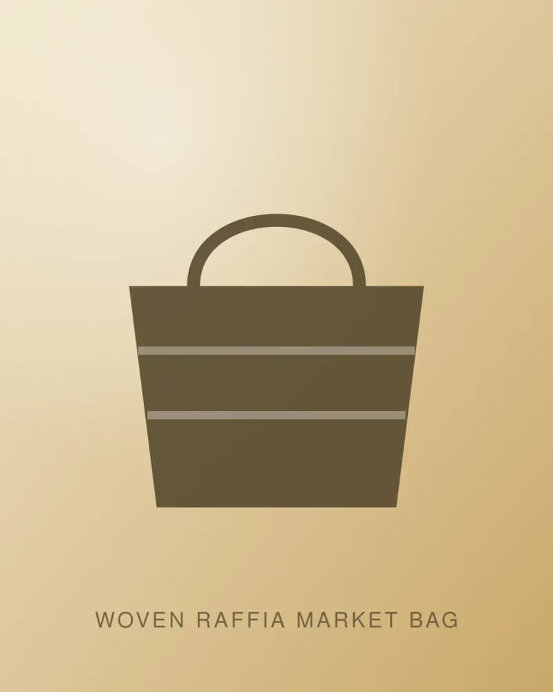 Woven raffia market bag